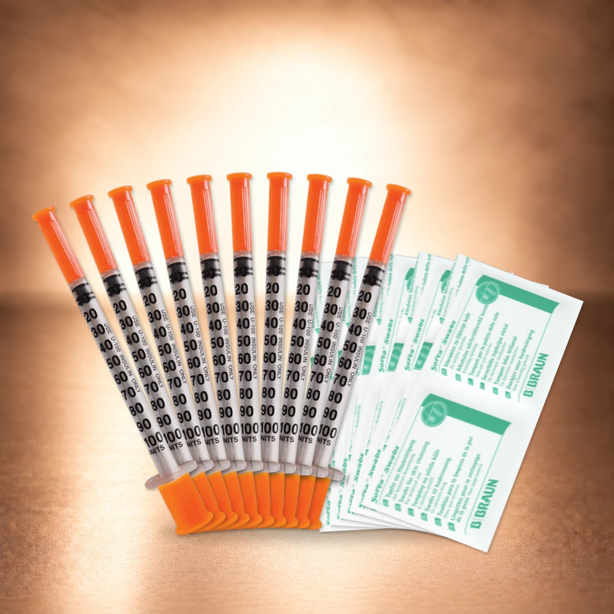 Reconstitution Set — 10 U-100 Spritzen und 10 Alkoholtupfer